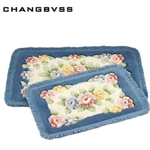 Carpet For Bedroom Flower Printing Classic Bathroom Carpet Anti-Slip Floor Mat For Toilet Rug Alfombra Tapete Para Banheiro Mat