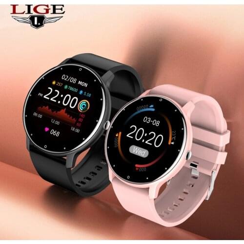 LIGE 2021 New Women Smart Watch Men Real-time Activity Tracker Heart Rate Monitor Sports Ladies Smart Watch Men For Android IOS