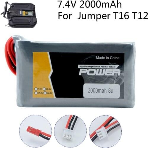 7.4V 2000MAH Lipo Battery for Jumper T16 T12 Open Source Multi-protocol Radio Transmitter battery toys accessory 7.4 V 2S