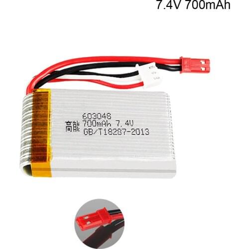 7.4V 700mAh Lipo battery For MJXRC X600 F46 JXD391 aircraft model 2s 603048 JST plug 7.4 V battery for MJXRC toys accessories
