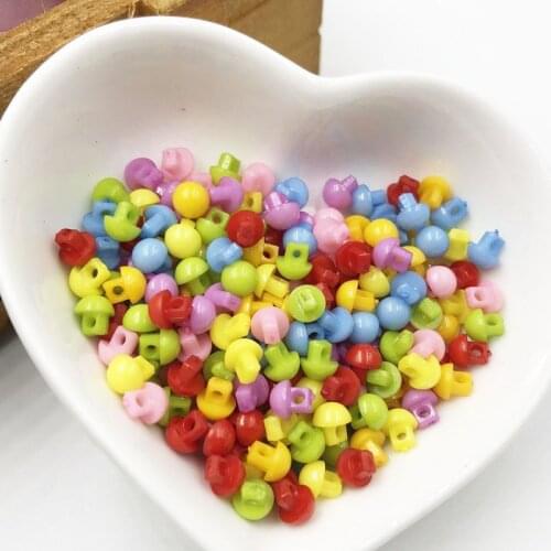 200PCS 6mm Round Resin Mini Tiny Buttons Craft Sewing Tools Decorative Button Scrapbooking Garment DIY Apparel PT211