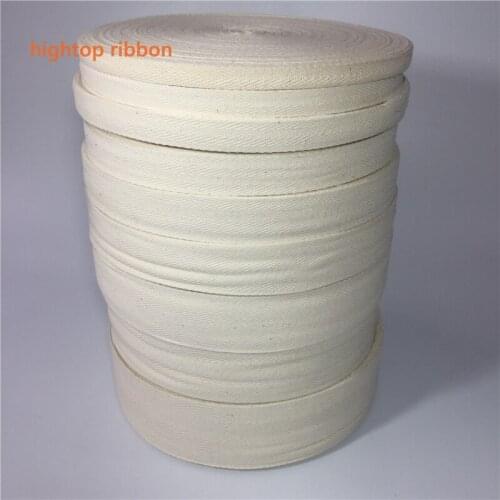 Handmade diy clothes acessories raw white 100% cotton herringbone ribbon tape 10MM to 50MM 50yards per roll