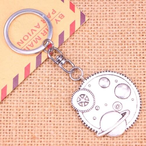 New Fashion Keychain 37 mm solar system galaxy Pendants DIY Men Jewelry Car Key Chain Ring Holder Souvenir For Gift