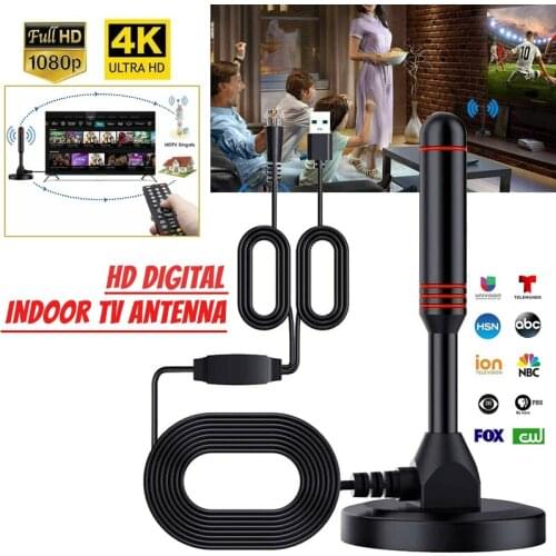 Upgraded Digital TV Indoor Antenna HDTV Signal Amplifier 4K 1080P Long Range 360 Degree Receive Digital Antenna Aerial Booster