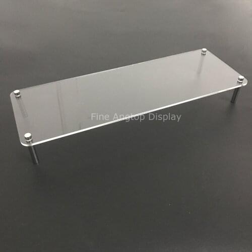 Clear Acrylic 3 Sizes Rectangle Shelf Unit Table Top Retail Jewelry Display Riser Small Light Weight Objects Show Rack Metal Leg