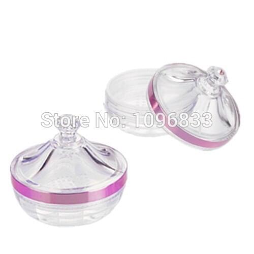 Transparent Acrylic Empty Refillable Castle Style Powder Puff Box Make-up Loose Powder Box Powder Container Jar Jewel Case