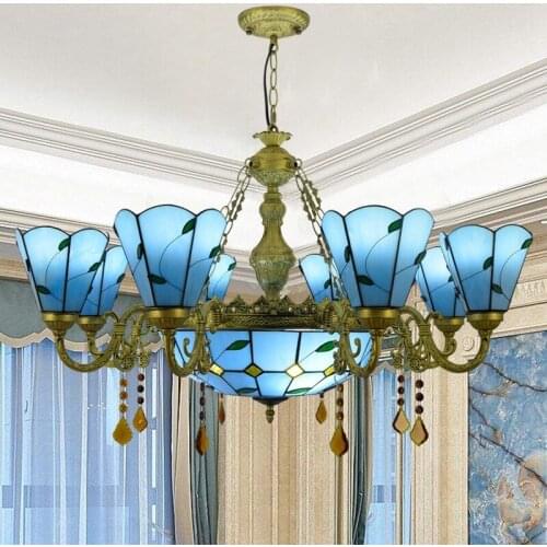 Modern European Mediterranean blue bar club shop bull dome light 6 head 8 + 1 lamp Pendant Lights 110-240v living room
