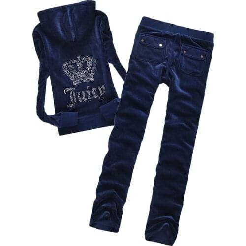 Spring/Fall 2021 Womens Brand Velvet Fabric Velour Tracksuits Suit Women Track Suit Hoodies And Pants XXL Red