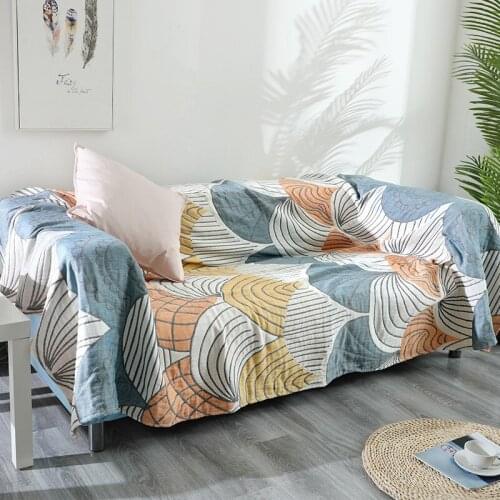 Pure Cotton All Season Universal Non-slip Cover Cloth Sofa Throw Blanket Decor Bed Cover Nap Tapestry Living Room Soft Blankets