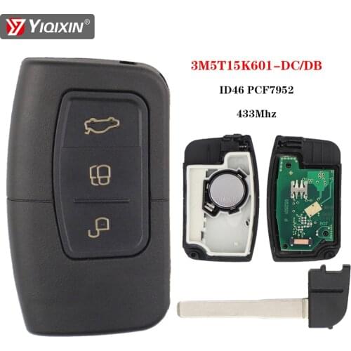 YIQIXIN 3 Button 433MHZ ID46 Chip Flip Folding Remote Control Car Key For Ford Fusion Focus Fiesta Mk7 Escape Kuga HU101 Blade