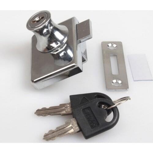 Glass Door Double Latch Lock Security Showcase Lock for 5-12mm Glass Door