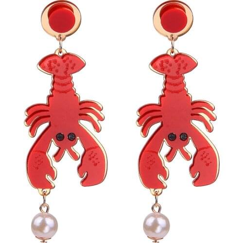 New Design Big Crab Drop Dangle Earrings For Women Creative Animal Resin Acrylic Earring Brinco Beach Party Gift Fashion Jewelry