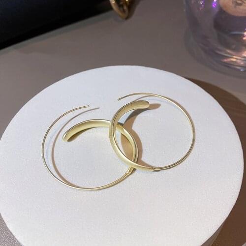 Womens Earrings Gold Round Hoop Drop Earrings for Women 2021 Vintage Statement Geometric Circle Earrings Trend Female Jewelry