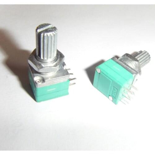 10pcs/lot B50K Audio/Amplifier/Sealed Potentiometer Handle 15MM Double 6Pin 09 Type