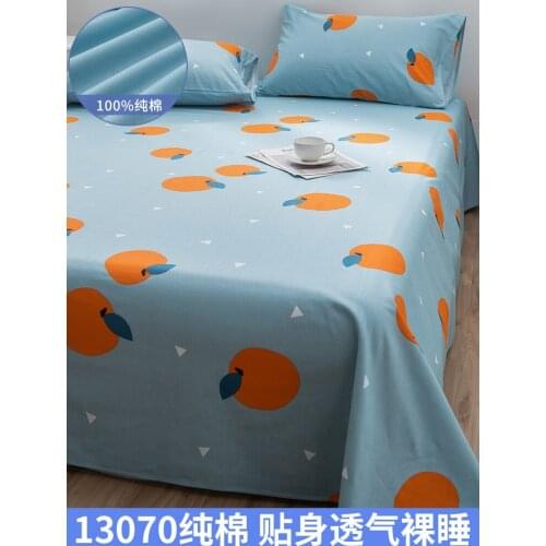 100% Cotton Bed Sheet 100 All Cotton Coverlet Bare Sleeping Nordic Style Simple Single bed sheets home fitted sheet full
