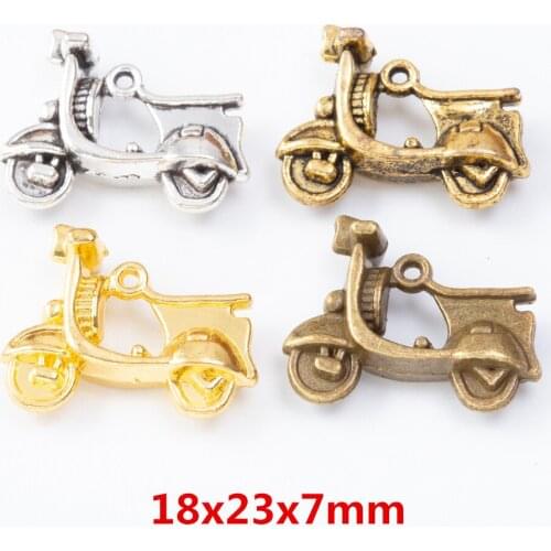 15 pieces of retro metal zinc alloy motorcycle pendant for DIY handmade jewelry necklace making 7612