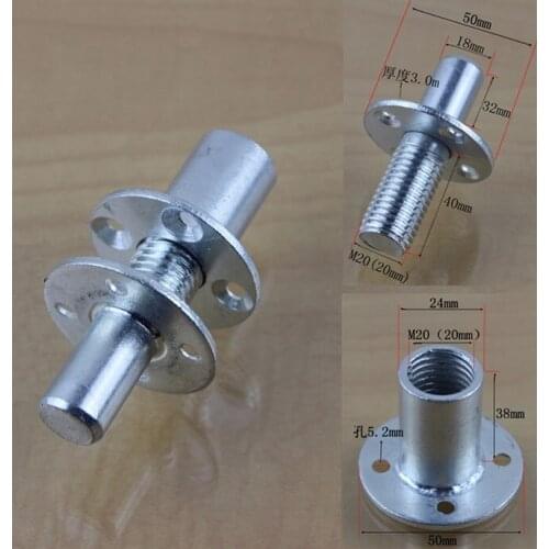 2Sets/Lot M20 Connector Connectors Round Column Post Pillar Furniture Bed Post Feet Leg Nut flange
