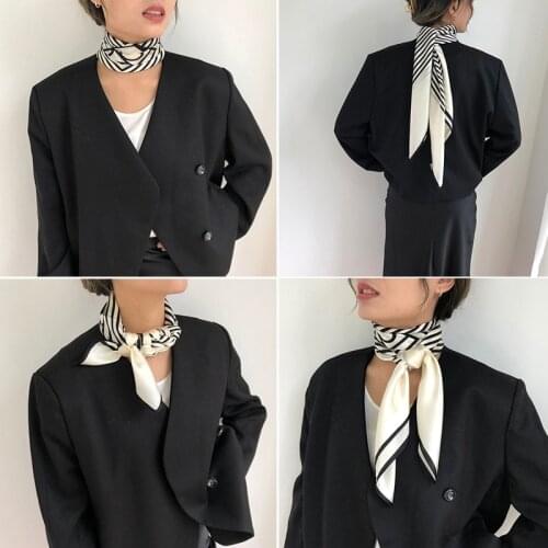 2021 Fashion Bandana Luxury Scarves Women Brand 100% Real Silk Scarf Female Shawl High Quality Print Hijab Design Pashmina 90cm