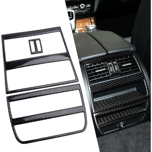 3Pcs Carbon Fiber Rear Air Vent Outlet Trim Cover Fit for BMW 5 Series F10 2011 2012 2013 2014 2015 2016 2017