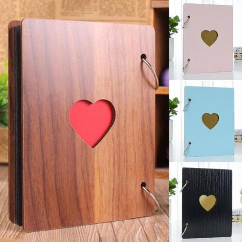 6inch Heart Wooden Photo Album Loose-leaf Baby Growth Family Memory DIY Book Family Memory DIY Book Family Photo Album Photo Alb