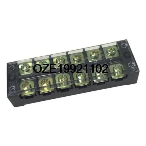 600V 45A 6 Positions 6P 2 Rows Barrier Terminal Wiring Board Block w Cover