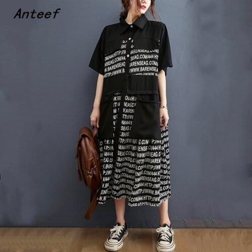 Short sleeve black cotton dresses for women casual loose long woamn summer shirt dress elegant clothes 2021