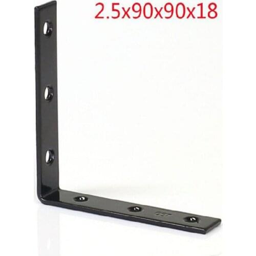 Black Corner angle iron 2.5x90x90x18 furniture Corner 6pcs