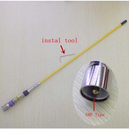 Yellow Color Fiber Glass High Gain UHF VHF Dual Band Antenna for Kenwood,Wouxun Car Mobile Radios 100W