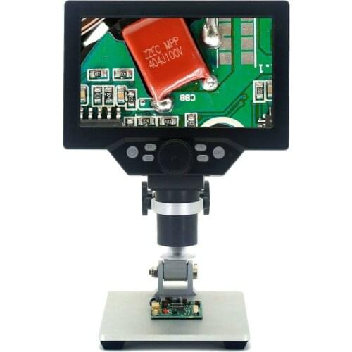 1-1200x Zoom HD Illuminated Digital Video Electron Microscope with LED Light 7 " LCD Display PCB Repairing Soldering Microscopio