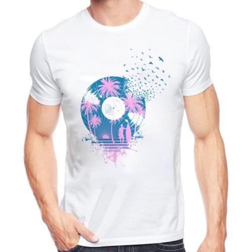 Musical disc sound of the forest T-Shirt mens Custom Vinyl Record T Shirt Summer Hipster Music Tops Tee