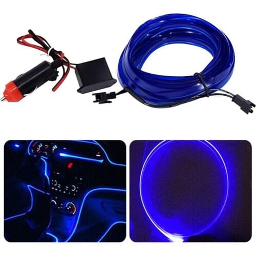 4m 12V Car Auto Styling Flexible Interior Decor Strip EL Wire Cable Light Lamp Interior LED Cold Light Luminous Wire