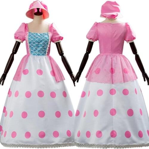 Toy cosplay Story 4 Bo Peep Cosplay Costume Outfit Women Dress Adult Bo peep Costume Halloween