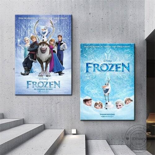 Frozen Disney Animation Movie Poster Prints Wall Art Canvas Painting Wall Art Picture for Living Kids Room Home Decor Best Gift