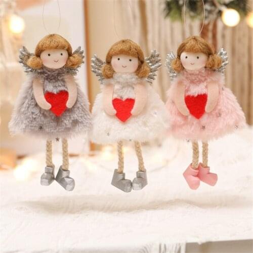 2022 New Year Christmas Angel with Wings Cute Girl Doll Christmas Decorations for Home Navidad Xmas Tree Pendant Ornaments Decor