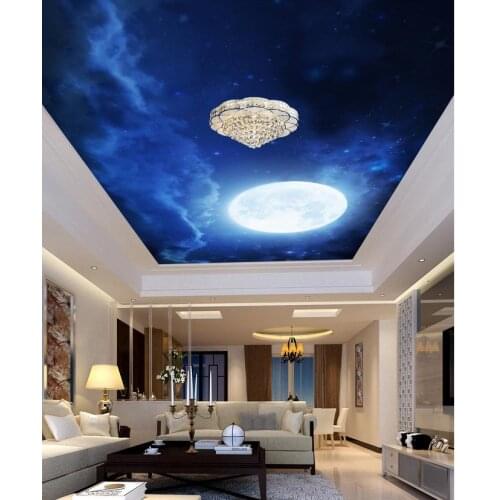 The moon in the night sky ceiling Mural 3d wallpaper 3d wall papers for tv backdrop ceilings Home Decoration