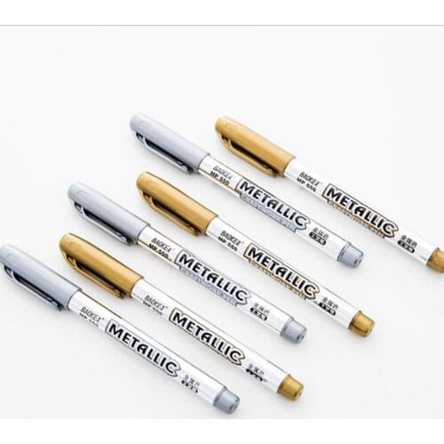 Small Paint Marker Metal Waterproof Permanent Paint Marker Sharp Gold and Silver Student Artistic Painting