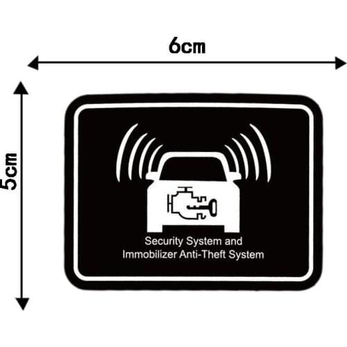 1 Pcs Security System and Immobilizer Anti-theft Syetem Sticker for Cars Sign Waterproof Decal Auto Parts 5x6cm