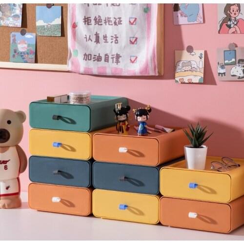 Nordic Desktop Organizer Drawer Makeup Storage Box Stackable Jewelry Container Large Size Mask Office Storage Medicine Case Box