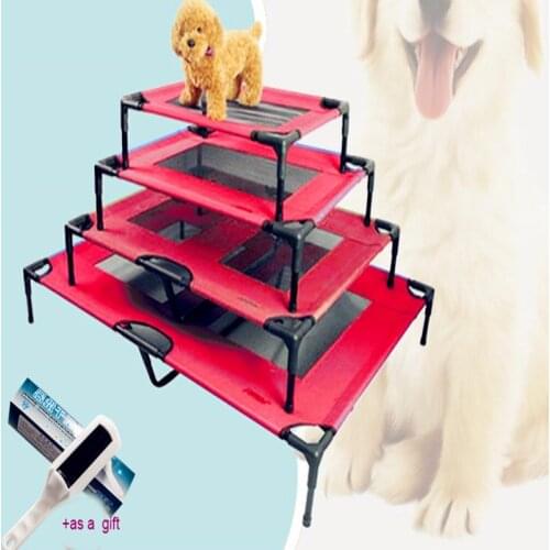 2017 New Assembled Breathable Pet Steel Frame Raised Dog Bed Summer Marching Dog Beds Anti-mite Removable Washable Pet Beds