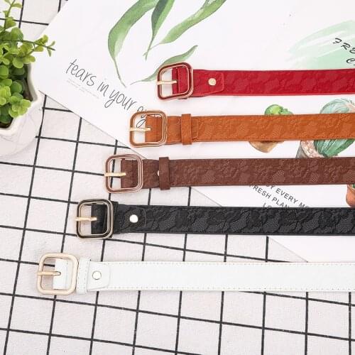 2020 New Ladies Fashion All-match Thin Square Buckle Belt Trend Candy Color Womens Japanese Buckle Belt