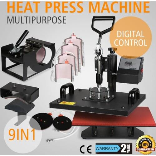 Wholesales Digital 9 in 1 Clamshell 12'' x 15'' Heat Press Transfer Sublimation Machine for T-shirt