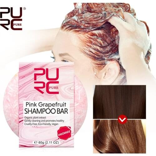 PURC Organic Natural Pink Grapefruit Shampoo Bar Handmade Cold Processed Dry Shampoo Soap Solid Shampoo Bar Hair Care Bar