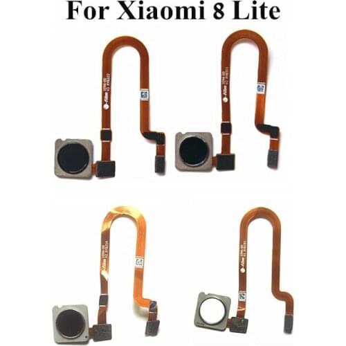 Original Fingerprint Sensor Home Button Flex cable For Xiaomi 8 Lite Touch ID Menu key Connector FPC Replacement parts