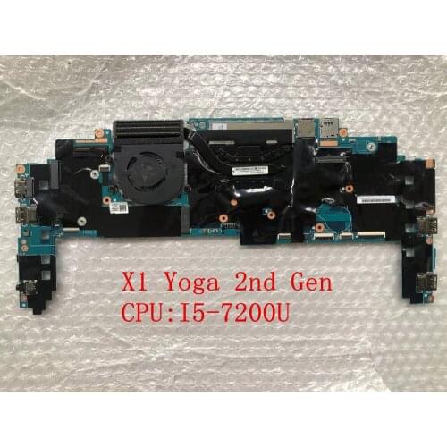 Original Laptop Lenovo ThinkPad X1 Yoga 2nd Gen I5-7200U 8GB Motherboard FRU 01AX845 01YR141 5B20V13702