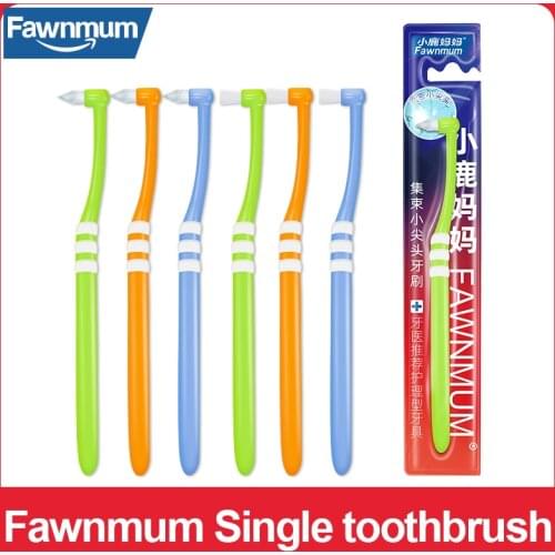 Fawnmum 1Pcs Orthodontic Toothbrush Pointed and Flat head Soft Hair Correction Clean teeth gap Floss Oral hygiene Teeth Braces