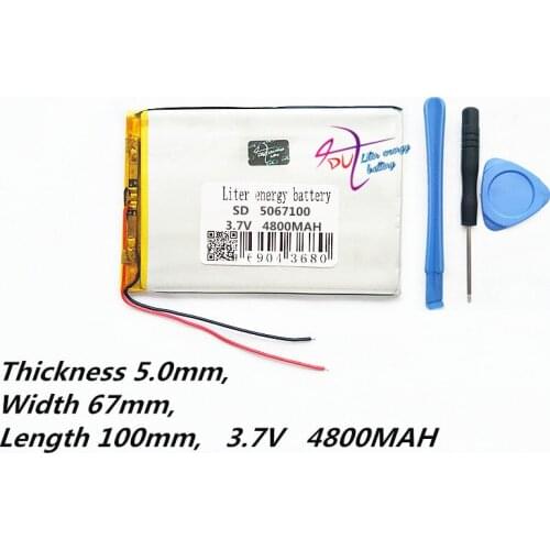 Tablet pc 3.7V,4800mAH (polymer lithium ion battery) Li-ion battery for tablet pc 7 inch 8 inch 9inch [5067100]