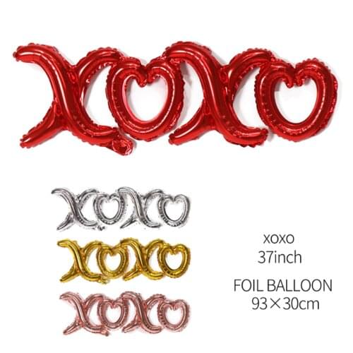 Rose Gold Red 37inch Xoxo Letters Balloon Valentines Day Decor Love Heart Foil Balloon Wedding Party Decorations Helium Balloon