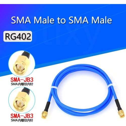 SMA male to male plug straight connector with RG402 RG141 RG-402 Coaxial Jumper blue cable 10CM-200CM RF Low Loss Coax