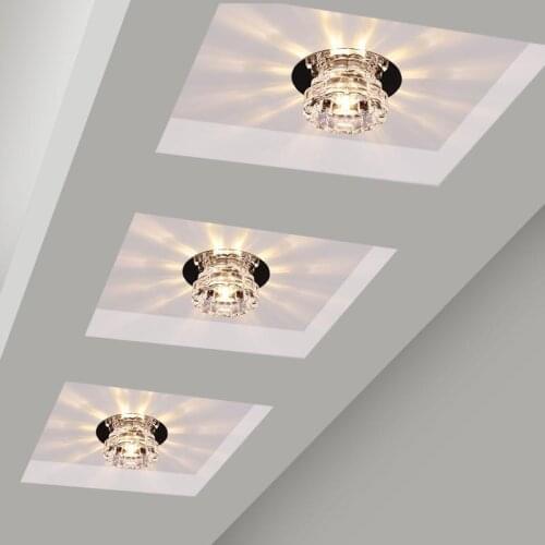 Modern LED Crystal Light Ceiling Light Plafonnier Porch Downlight Aisle Corridor Light Living Room Habitacion Decoration