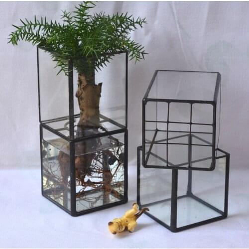 Retro Glass New Creative Fleshy Pots Erect Water Glass Pots Creative Vase Crafts Flower Pots Decorative Plant Pots Decorative